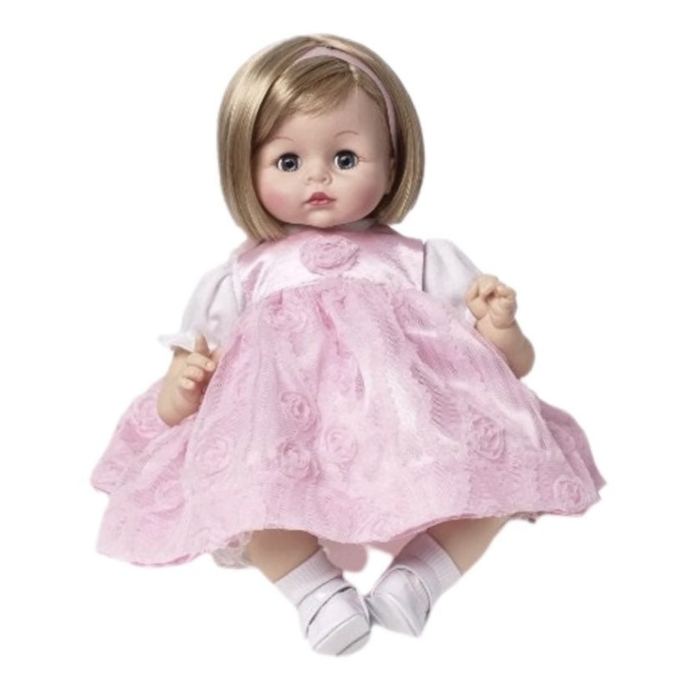 New Pink Rosette Pussycat Madame Alexander baby doll blonde hair blink eyes